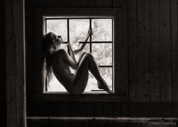 Nude in broken window - with Lulu Lockhart